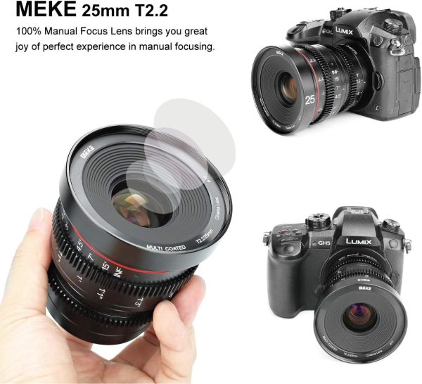 Meike 25mm T2.2 Manual Focus Prime Mini Cinema Lens for Micro Four Thirds MFT M43 Mount Cameras - Image 2