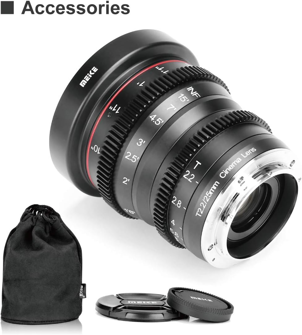 Meike 25mm T2.2 Manual Focus Prime Mini Cinema Lens for Micro Four Thirds MFT M43 Mount Cameras - Image 6